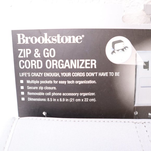 Brookstone zip & go cord organizer gray new - Picture 3 of 5